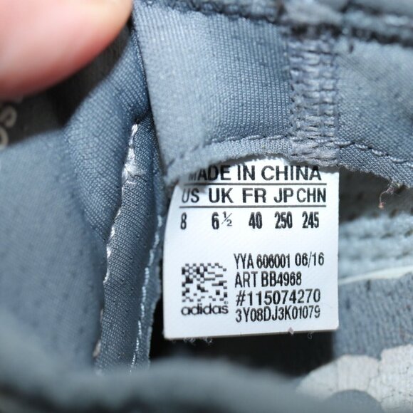 Adidas Womens Boost Running Shoe Size 8 All Terrain Sneaker Gray Stretch Knit - Picture 11 of 12